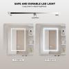 Led Medicine Cabinets with Storage,Wall Mounted Medicine Cabinet with Defogger,Bathroom Mirror Cabinet with 3 Light Adjustable Illuminated Medicine Cabinet Wall Mounted with US Plug 28X28Inch view 2