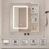 Led Medicine Cabinets with Storage,Wall Mounted Medicine Cabinet with Defogger,Bathroom Mirror Cabinet with 3 Light Adjustable Illuminated Medicine Cabinet Wall Mounted with US Plug 28X28Inch view 3