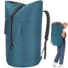 Backpack Laundry Bag, 115L Heavy Duty Extra Large College Laundry Backpack, Dirty Clothes Bag with Shoulder Straps, Laundry Hamper Bag with Drawstring Closure for College Dorm, Apartment Teal view 1