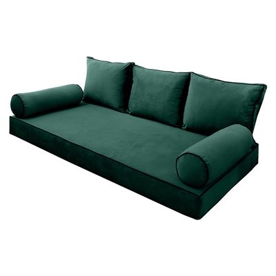 SLIPCOVER ONLY S.V3 Velvet Indoor Daybed Mattress Pillow Covers Contrast Pipe Twin AD317