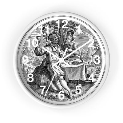 Mozingo ~ Wine Clock for Kitchen Bar Wall It's Wine O'clock Silent Time Gift Home Decor Made In USA, 10" (Hour Marks - Numbers, Clock Frame Color - White, Wine Theme #02)