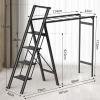 XYXHEII Clothes Drying Rack, Collapsible Laundry Rack with Hanging Rods, Aluminum Alloy Clothes Hanger Indoor, Space-Saving Ladder Drying Rack, 2 in 1 Home Ladder and Clothes Airer view 2