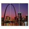 3 Pieces Wall Art for Living Room Large Size St. Louis Arch at Night Office Wall Decor Missouri Canvas Prints St. Louis Skyline Modern Artwork for Bedroom Bathroom Framed Ready to Hang, 60"Wx40"H view 1