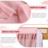 14FT Chiffon Table Skirt Sheer Tablecloth for Wedding 1st Baby Girl Birthday Party Bridal Shower Decoration Dusty Rose view 3