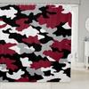 Camo Shower Curtain Kids Camouflage Bath Curtain 72" W X 78" L,Military Tie Dye Shower Stall Curtain For Boys Teens Adult,Abstract Colorful Waterproof Fabric Bathroom Accessories,Black White Red Grey view 1