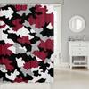 Camo Shower Curtain Kids Camouflage Bath Curtain 72" W X 78" L,Military Tie Dye Shower Stall Curtain For Boys Teens Adult,Abstract Colorful Waterproof Fabric Bathroom Accessories,Black White Red Grey view 2