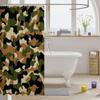 Army Green Camouflage Bath Curtain, Camo Shower Curtain For Kids Boys, Abstract Colorful Bathtub Shower Curtain 72" W X 72" L, Military Campaign Camo Curtain Sets For Teens Adult, Black Brown view 3