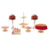 7-Piece Set Cake Stands Round Cupcake Stands,Crystal Metal Wedding Birthday Party Celebration Dessert Display Plates Dessert Holder Cupcake Display Rack Wedding Party Decoration, Gold view 1