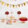 7-Piece Set Cake Stands Round Cupcake Stands,Crystal Metal Wedding Birthday Party Celebration Dessert Display Plates Dessert Holder Cupcake Display Rack Wedding Party Decoration, Gold view 3