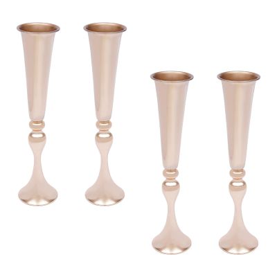 4pcs Wedding Flower Vase, Gold 21.65in Height Wedding Table Centerpiece for Artificial Flower,Metal Flower Stand for Wedding Party Birthday Anniversary (21.65in H, Gold- 4 PCS)
