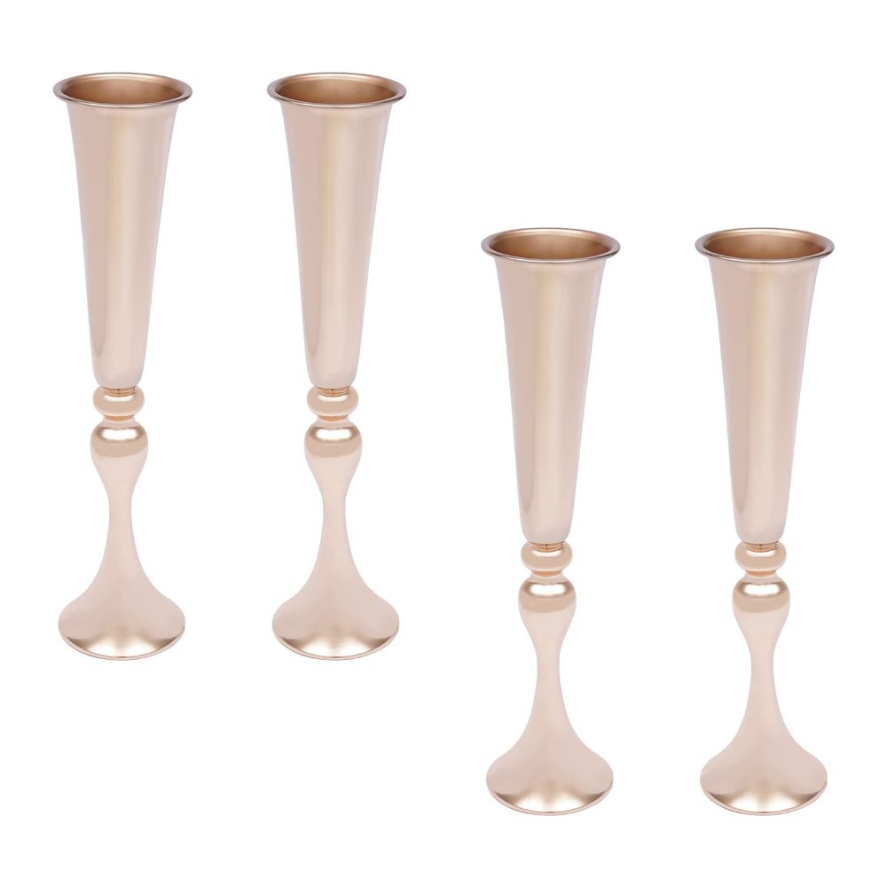 4pcs Wedding Flower Vase, Gold 21.65in Height Wedding Table Centerpiece for Artificial Flower,Metal Flower Stand for Wedding Party Birthday Anniversary (21.65in H, Gold- 4 PCS)