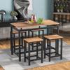 Hlcodca Modern 5-Piece Kitchen Counter Height Table Set, Dining Table with 4 Chairs, Suitable for Dining Room, Kitchen, Living Room, Apartment (Brown@I>) view 2