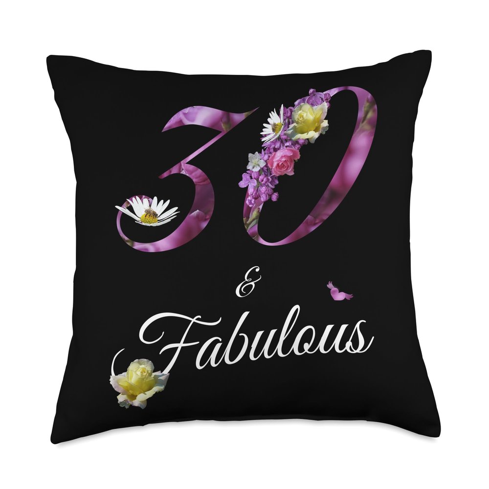 30 & Fabulous 30 Year Old Tee Floral 1994 30th Birthday Gift Throw Pillow