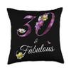 30 & Fabulous 30 Year Old Tee Floral 1994 30th Birthday Gift Throw Pillow view 1