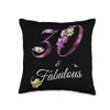 30 & Fabulous 30 Year Old Tee Floral 1994 30th Birthday Gift Throw Pillow view 1