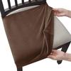IMYOGI Stretch Velvet Chair Seat Covers Super Soft Dining Chair Seat Covers Non-Slip Chair Seat Cushion Cover Universal Chairs Protective Cover for Kids and Pets (Color : Brown, Size : 4 Pcs) view 2
