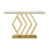 OHKITA White Entryway Table Console Table, Narrow Table with Storage Shelf, Rock Panel Sofa Table, Small Spaces, 31.4 Inches view 1