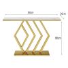 OHKITA White Entryway Table Console Table, Narrow Table with Storage Shelf, Rock Panel Sofa Table, Small Spaces, 31.4 Inches view 3