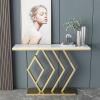 OHKITA White Entryway Table Console Table, Narrow Table with Storage Shelf, Rock Panel Sofa Table, Small Spaces, 31.4 Inches view 4