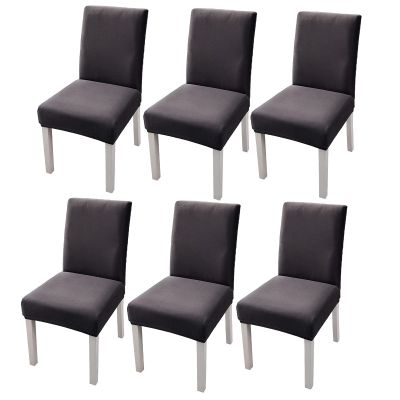 Dining Chair Covers for Dining Room Set of 2/4/6, Washable Spandex Kitchen Chair Slipcovers for Kitchen, Ceremony, Wedding, Banquet, Hotel and Party,A,6pack