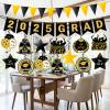 34Pcs Graduation Decorations 2025 Pre-Assembled Hanging Swirls 2025 GRAD Banner Graduation Party Decorations Class of 2025 for Classroom Home Party view 2