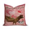 All You Need is Love Pillow Cover Cattle Pink Balloon Throw Pillow Cover Happy Valentine's Day Cattle Pillow Case 18x18in Pink Heart Rose Cushion Case Valentine's Day Party Decor view 1