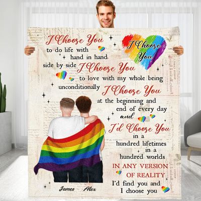 KERAOO Custom Throw Blankets Gift for Boyfriend from Boyfriend, Gay Boyfriend Birthday Gift Ideas, Valentine's Christmas Graduation Birthday Gift for Him (for Male Couple-01)