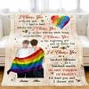 KERAOO Custom Throw Blankets Gift for Boyfriend from Boyfriend, Gay Boyfriend Birthday Gift Ideas, Valentine's Christmas Graduation Birthday Gift for Him (for Male Couple-01) view 2