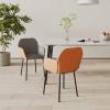 Tidyard 2 Piece Dining Chairs Set Fabric and Faux Leather Upholstery Side Chair Metal Legs for Kitchen, Dining Room, Living Room, Home Furniture 21.3 x 23.2 x 29.9 Inches (W x D x H) view 2