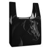 Black Arabian Horse Shopping Bag Reusable Grocery Bag Large Capacity Foldable Tote Bag with Handle view 1
