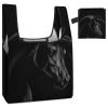 Black Arabian Horse Shopping Bag Reusable Grocery Bag Large Capacity Foldable Tote Bag with Handle view 4