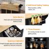 Kitchen Island with Extensible Rubber Wood Table Top Kitchen Bar Serving Cart Mobile Microwave Cart with Spice Rack and Handle Large Trolley Cart Kitchen Bakers Rack with Drawer and Storage Cabinet view 4