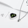Big Dill Pickle Urn Necklace for Ashes Personalized Pet Cremation Jewelry Heart Urn Pendant for Men Women view 4