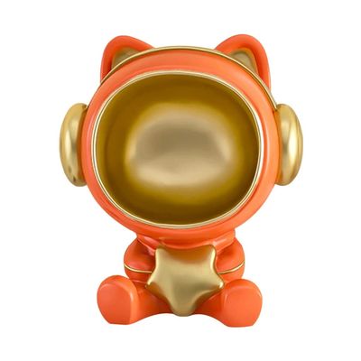 KITCISSL Decorative Tray Key Bowl Astronaut Sculpture Statue Coffee Table Decor Jewelry Trays, Key Tray Ornament Wall-Mounted Multifunctional Phone Coin Change Watches Candy Tray (Color : Orange)