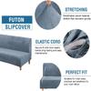 IMYOGI Velvet Armless Sofa Covers Stretch Sofa Bed Covers Super Soft Futon Couch Slipcovers Non-Slip Sofa Furniture Protector with Elastic Bottom for Kids and Pets (Color : Stone Blue) view 2