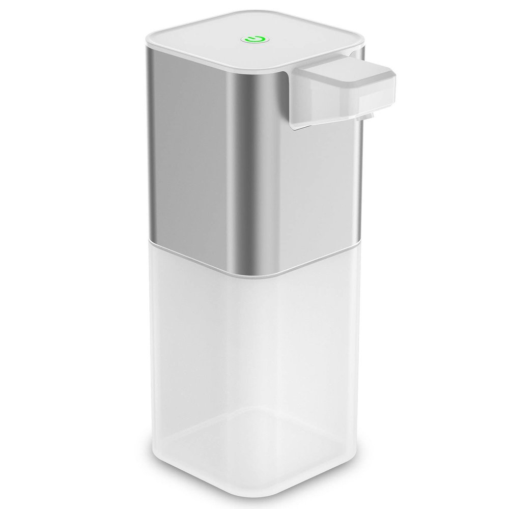 XARONF Automatic Liquid Soap Dispenser, Touchless Soap Dispenser, Electric Soap Dispenser, 400ml Soap Dispenser, USB Rechargeable for Bathroom Kitchen (Color : Silver)