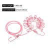 uxcell Travel Clothesline, Portable Clothesline with 12 Clothespins, 1.8M/5.9ft Windproof Stretchy Elastic Laundry Clothes Line for Backyard Hotel Camping Indoor Outdoor, Pink view 2