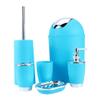 6Pcs Bathroom Accessories Set, Vanity Organiser Kit Bath Piece Toilet Sets Kit Include Toothbrush Holder, Bin, Soap Dish, Dispenser,Cup, Toilet Brush (Blue) view 1