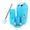 6Pcs Bathroom Accessories Set, Vanity Organiser Kit Bath Piece Toilet Sets Kit Include Toothbrush Holder, Bin, Soap Dish, Dispenser,Cup, Toilet Brush (Blue) view 2