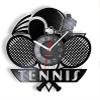12 Inch Wall Clock Tennis Logo Racket Court Ball Decor Wall Clock Tournament Tennis Match Grand Slam Vinyl Record Wall Clock Tennis Players Gift view 1