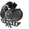 12 Inch Wall Clock Tennis Logo Racket Court Ball Decor Wall Clock Tournament Tennis Match Grand Slam Vinyl Record Wall Clock Tennis Players Gift view 3