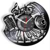 12 Inch Wall Clock Musical Wall Clock Rock and Roll Wall Art Vinyl Record Clock Music Instrument Piano Wall Decor Microphone Headset Vinyl Clock view 1