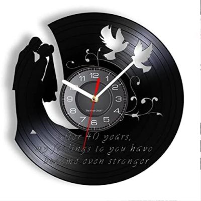 12 Inch Wall Clock Personalized Wedding Wall Clock Custom Marriage Anniversary Vinyl Record Wall Clock Mr and Mrs Wedding Home Decor Vintage Clock
