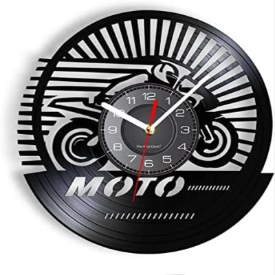 12 Inch Wall Clock Vintage Motorcycle Speed Racer Wall Clock Vinyl Record Wall Clock s Decorative Wall Watch