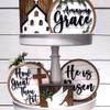 10 Pcs Jesus is Risen Easter Tray Bundle Kit,Mini Resurrection Scene Set Wooden Jesus Nativity Scene Farmhouse Farmhouse Rustic Tiered Tray Items for Indoor Home Table Mantle Office view 3