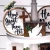 10 Pcs Jesus is Risen Easter Tray Bundle Kit,Mini Resurrection Scene Set Wooden Jesus Nativity Scene Farmhouse Farmhouse Rustic Tiered Tray Items for Indoor Home Table Mantle Office view 4