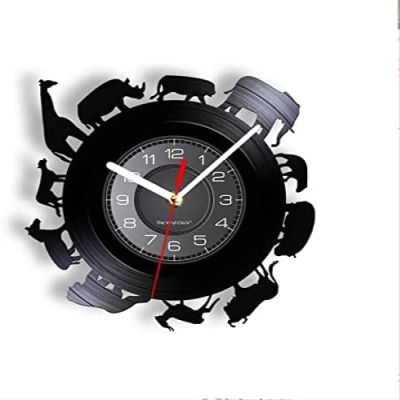 12 Inch Wall Clock African Animals Vinyl Record Wall Clock Contemporary Home Wall Art Decor Wildlife Animals Vintage Clock Unique Gift
