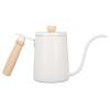 Tyenaza Coffee Pour Over Kettle, Solid Wood Handle Coffee Gooseneck Pour Over Kettle 600ML Precision Flow Spout Drip Coffee Kettle for Drip Coffee and Tea Brewing(White) view 1
