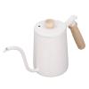 Tyenaza Coffee Pour Over Kettle, Solid Wood Handle Coffee Gooseneck Pour Over Kettle 600ML Precision Flow Spout Drip Coffee Kettle for Drip Coffee and Tea Brewing(White) view 2