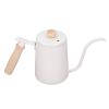 Tyenaza Coffee Pour Over Kettle, Solid Wood Handle Coffee Gooseneck Pour Over Kettle 600ML Precision Flow Spout Drip Coffee Kettle for Drip Coffee and Tea Brewing(White) view 3